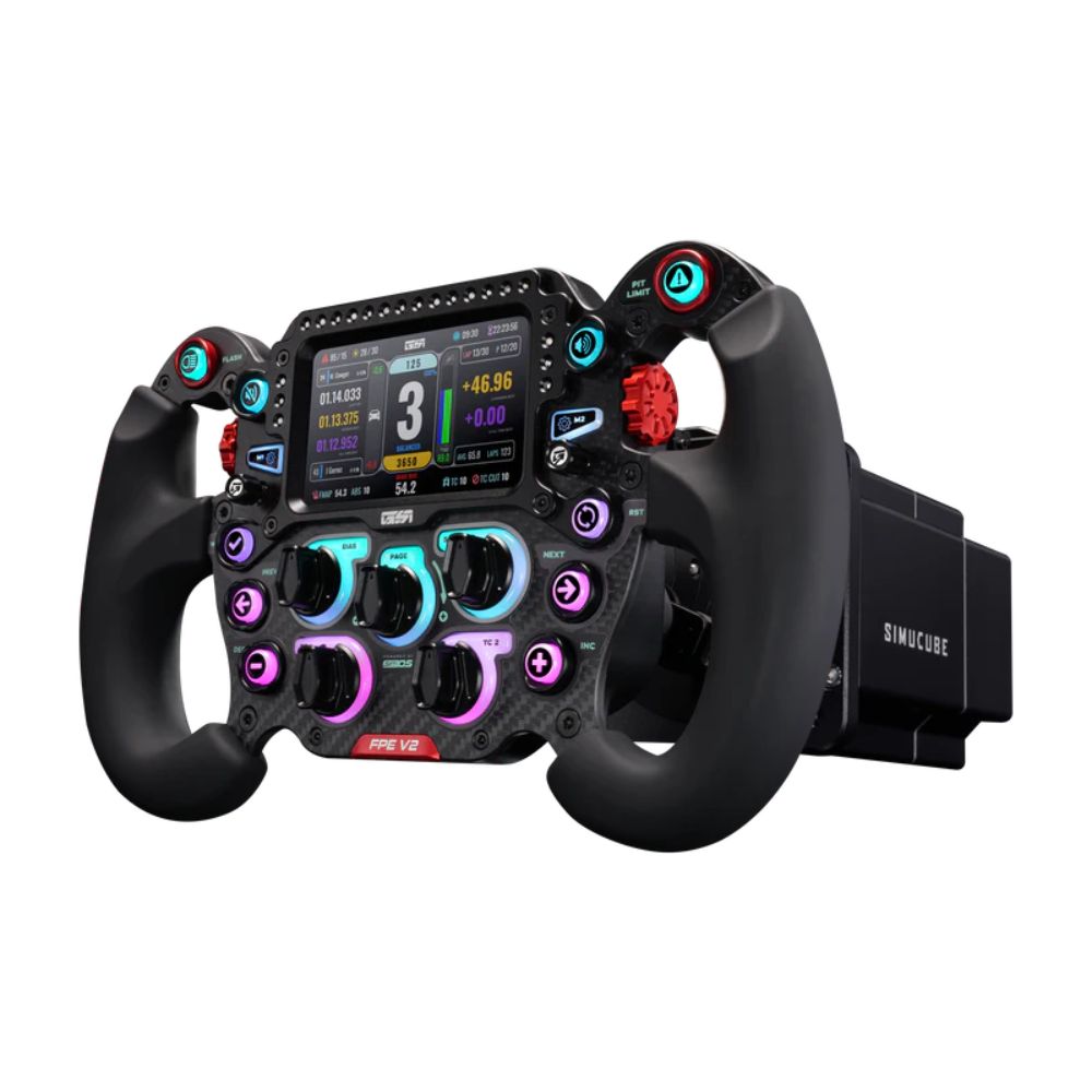 GSI FPE V2 sim racing wheel with a Simucube 2 Pro R2 wheelbase