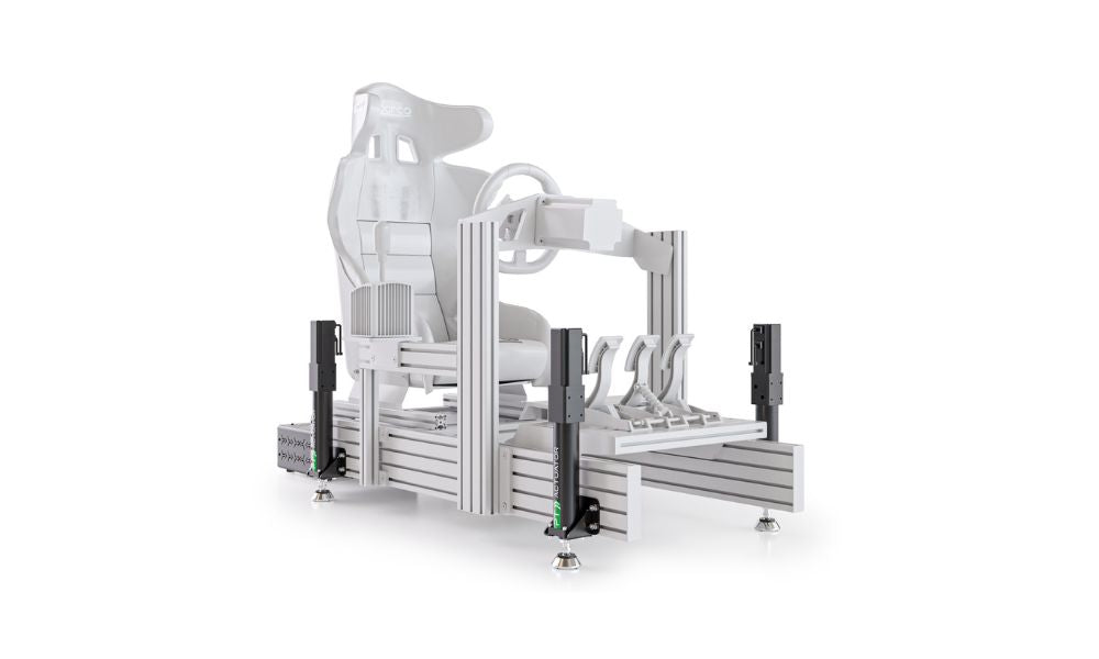 racing simulator with motion system actuators installed