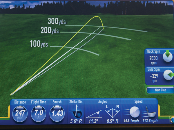 Ball data including ball speed