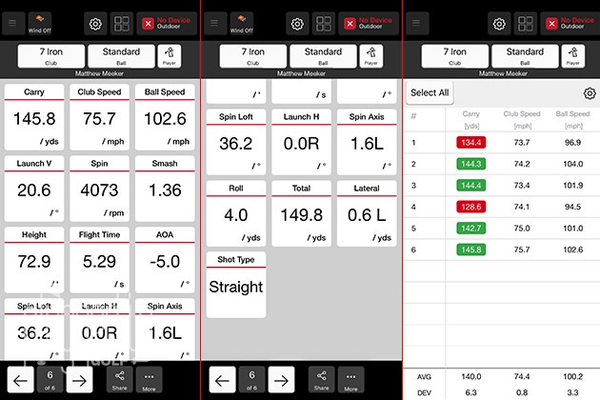 Flightscope Mevo+ shot analysis